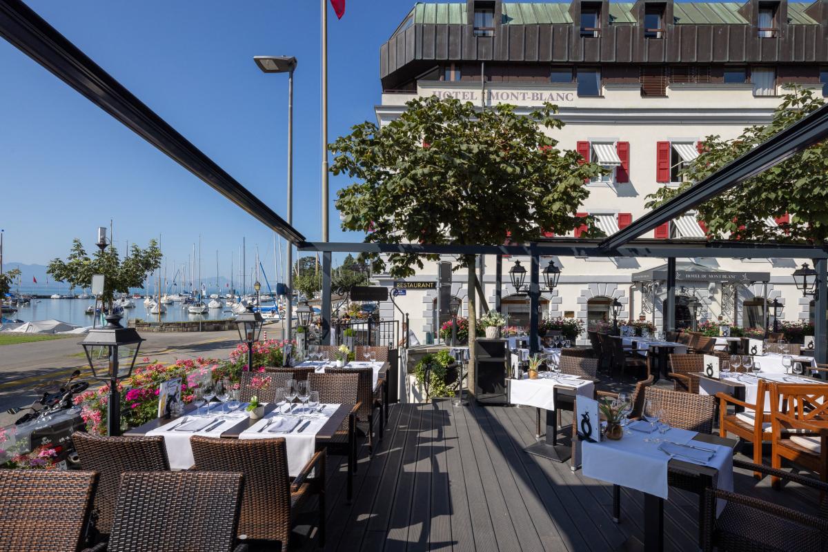 Restaurant cuisine du chef à Morges face au lac et au Mont Blanc 